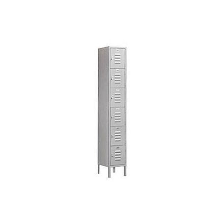 SALSBURY INDUSTRIES Salsbury Industries 66162GY-A 12 in. W x 78 in. H x 12 in. D Standard Metal Locker-Six Tier Box Style Bridge-1 Wide-Gray-Assembled 66162GY-A
